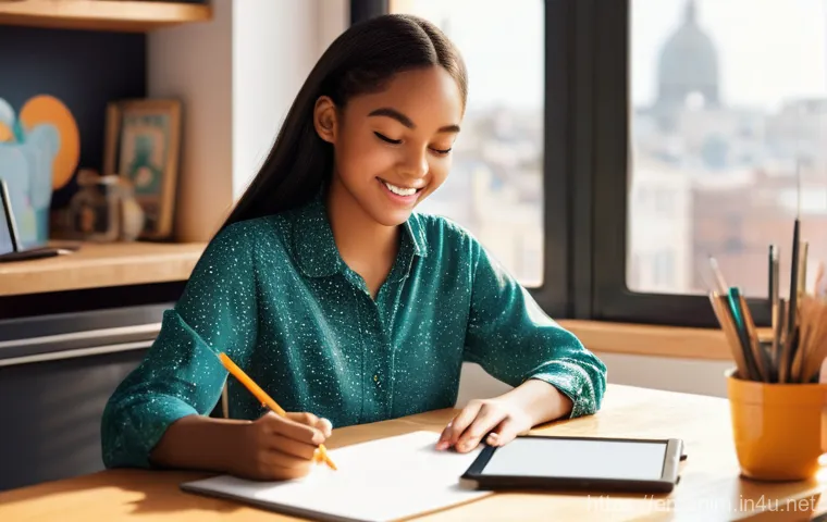 애니메이션 기획사와 신규 프로젝트 발굴 사례 - **Prompt:** A young, diverse animation artist, in her late 20s, with a focused yet joyful expression...