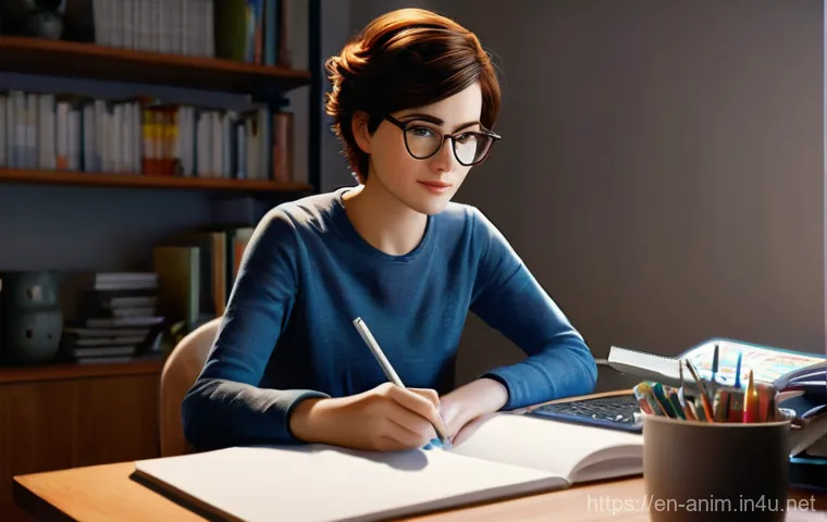 애니메이션 기획사의 멘토링 프로그램 - **Prompt 1: Modern Animation Studio Collaboration**
    A diverse team of five animators, aged 20s t...