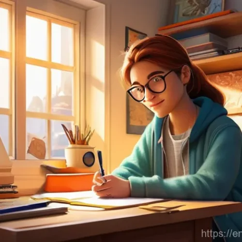 애니메이션 기획사와 관련된 법률 지식 - **Prompt:** A talented young female animator in her cozy, sunlit studio, surrounded by digital table...