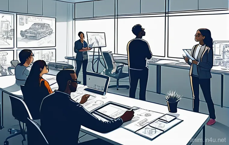 애니메이션 기획사와 관련된 법률 지식 - **Prompt:** A dynamic, slightly futuristic scene depicting a stylized digital "guardian" character, ...