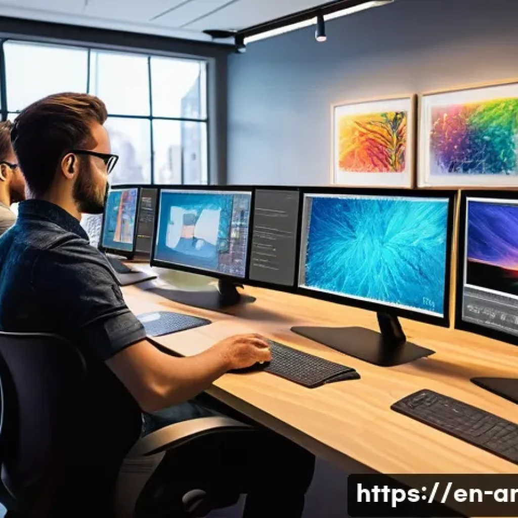 애니메이션 기획사의 성공한 프로젝트 사례 - A vibrant animation studio workspace showcasing artists blending traditional hand-drawn sketches wit...